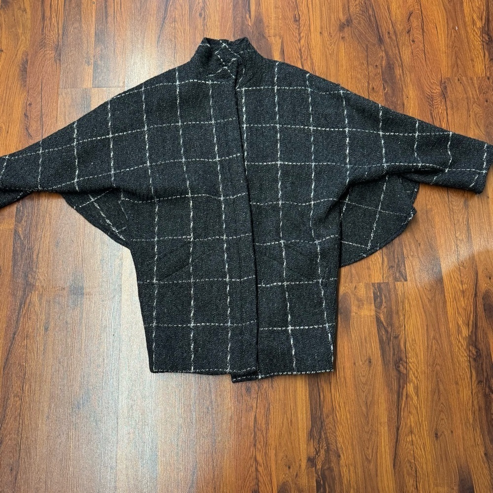 Wool Jacket Large Black Grey